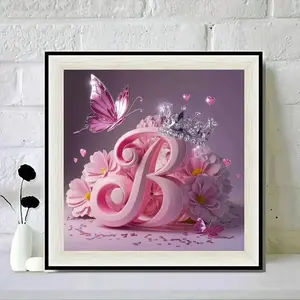 Crown Letter Design DIY Diamond Arts Colorful Painting Kit without Frame, DIY 5D Diamond Arts Colorful Painting Kit, Wall Art Decor for Home
