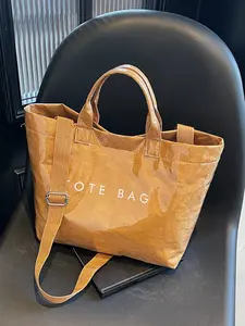 One-shoulder tote bag can be worn cross-body, with letter print, fashionable large-capacity women's bag, Commuter tote bag, Trendy commuting bag, easy to carry for daily commuting, suitable for college students, office workers