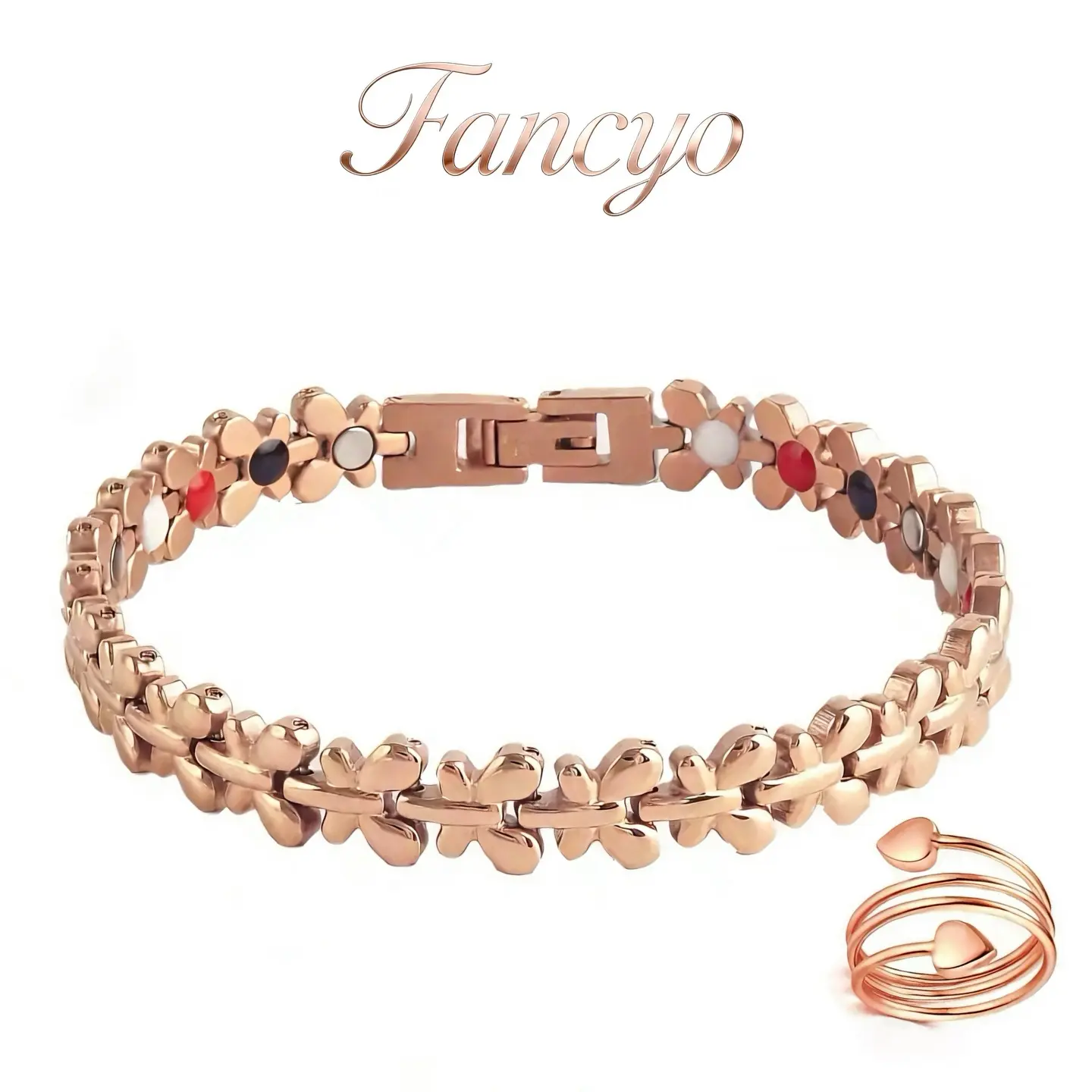 Fancyo Women's Titanium Steel Elegant Minimalist Bangle, Featuring Premium Fold-Over Clasp and Adjustable Tool