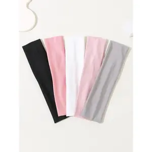 Solid Color Hair Band (5pcs) Casual Wide Elastic Hair Band for Women & Girls Minimalist Headwear Suitable for Daily Life Fashion Hair Accessories for Party Daily Clothing Decor