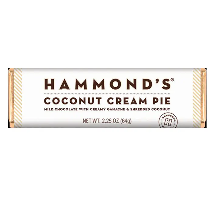 Hammond's Coconut Cream Pie Chocolate Bar | Milk Chocolate with Creamy Ganache & Shredded Coconut
