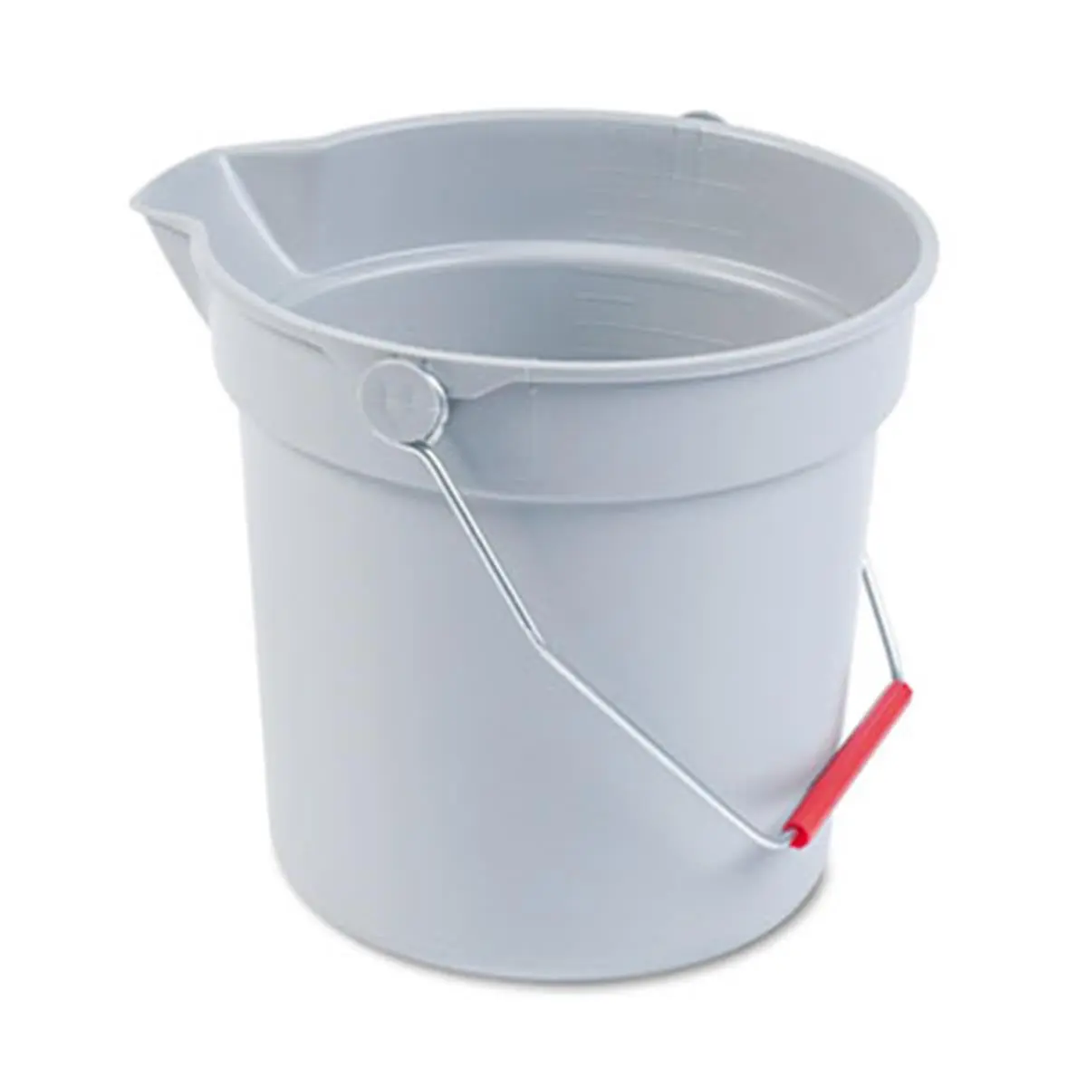 212 MAIN Brute 10-Qt Plastic Utility Bucket with Pour Spout - 10.5 in Diameter, 10.25 in Height, Gray, Graduated Home Supplies for Mopping