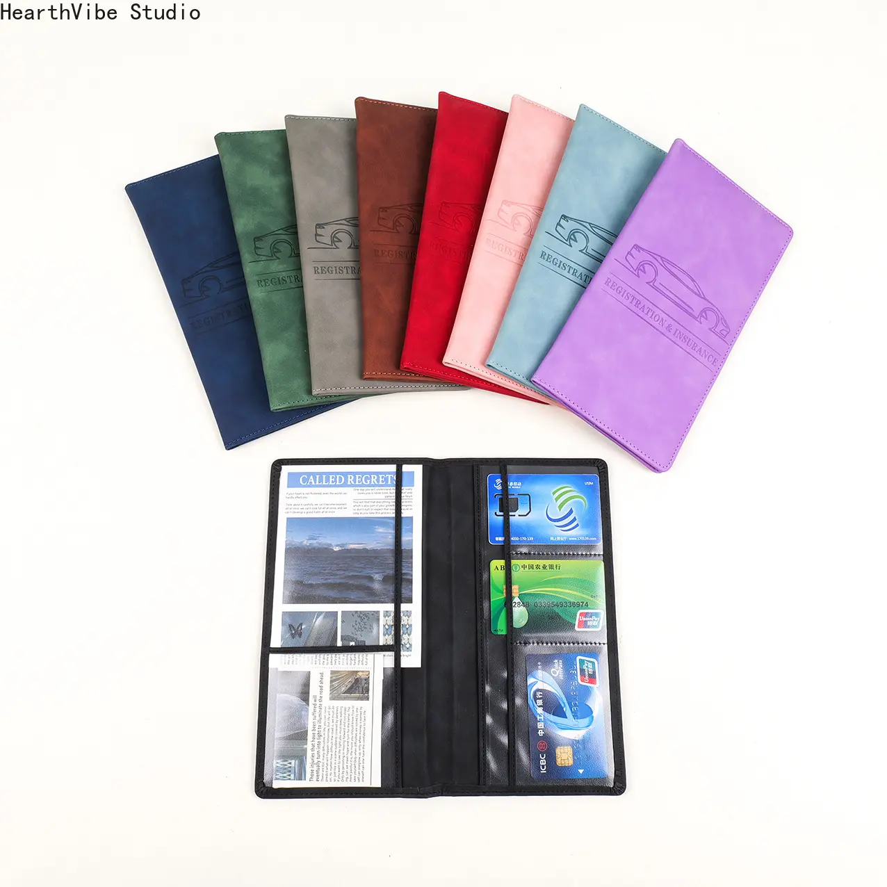 Premium Car Interior Accessories Document Holder - Organizer for Car Registration, Insurance Card, Driver License (Pink), Vehicle Use, Multi-Slot, Premium Interior Car Accessories