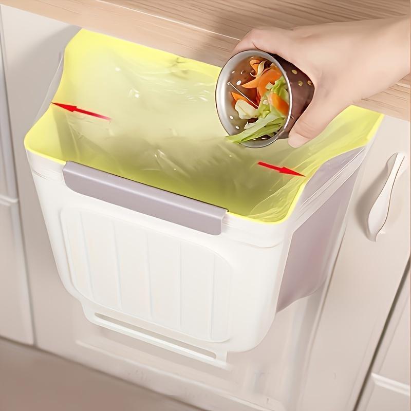 Foldable Hanging Kitchen Trash Can for Cabinet Door, Collapsible Small Garbage Bin for Under Sink, Space Saving Waste Basket for RV, Kitchen & Office, Essential Household Items