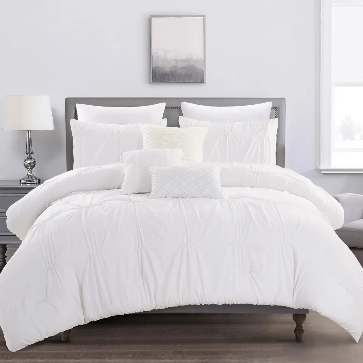 Elight Home  Queen Ashely Luxury Comforter Set - 6 Piece, Decorative Bedding Set, Soft Bedding Sets