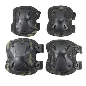 Tactical Knee Pads Elbow Pads 4 Piece Set for CS Paintball Cycling Sports Protective Gear