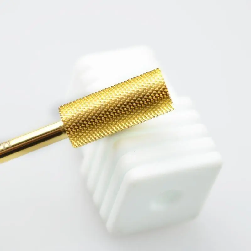 5.35 Small barrel Gold Tungsten steel Carbide Manicure Supplies Nail drill bit File Nail Supply Accessories Pedicure Rotate Burr Nail Art Tools Nail Care DIY Nails