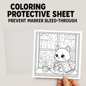 Coloring-Page Protective Sheet | Prevent Marker Bleed-Through | 8.5x8.5″ (Square) | Mara Jane Design Accessory Art Supplies Art Materials