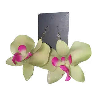 Handcrafted Orchid Dangling Earrings for Women - Perfect for Any Occasion fashion earring dangly