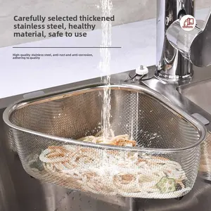 Stainless Steel Drain Basket for Kitchen Sink, Water Filter Mesh, Home Use Storage Rack, Food Waste Disposal Net