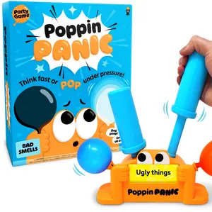 Poppin Panic – High-Pressure Balloon Party Game for Kids & Adults – Shout & Pump Category Game with 200 Prompts – Hilarious Family Game Night Game for 2–8 Players (Ages 8+)