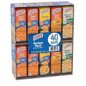 Variety Pack Sandwich Crackers 40 pk. Assorted Flavors Peanut Butter Toasty Cheddar Cheese Cream Cheese & More