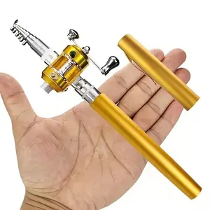 Pen Style Fishing Rod, Mini Ice Fishing Pole, Portable Pocket Raft Rod, Foldable and Extensible, 1 Meter/3.28 Feet, Gift Fish Rod, Telescoping Poles, Portable Fishing Tool, Telescopic Fishing Rod, Travel Rod