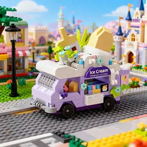 Over 150-piece Mini Vending Cart Building Block Model Set - DIY Holiday Gift for Kids and Adults, Flower Building Block Toy, Festive Blooming Bouquet Decoration and Creative Puzzle Toy (Christmas Gift, New Year Gift, Birthday Gift)