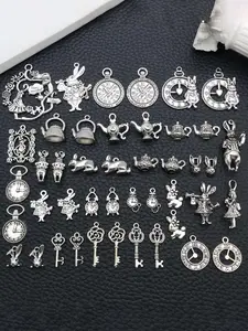 Random Mixed Vintage Key Clock Design Charms, Steampunk Style Pendants for DIY Jewelry Making Crafts Supplies, Diy Jewelry Accessories