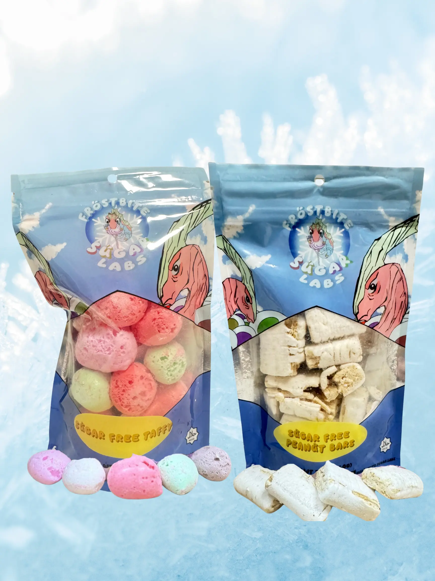 Frostbite Sugar Labs CLE Freeze Dried Sugar Free Duo - Sugar Free Taffy And Sugar Free Peanut Butter Bars