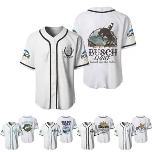 Bu.sch Life Cool Baseball Jersey, Summer Jersey For Men And Women, Hot Baseball Jersey, Button Down Shirt, Party Outfit, Summer Clothing