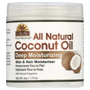 Okay Pure Naturals Pure Coconut Oil with Vitamin E Natural Skin Moisturizer and anti Dandruff Formula, 6 Oz Conditioner Haircare