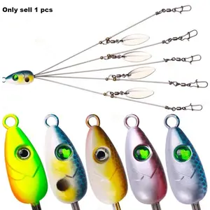 5 Arms Alabama Umbrella Rig Fishing Lure, 1 Count Tripod Bass Bait, Metal Willow Blade Multi-lure Rig, Fishing Tackle, Fishing Accessories