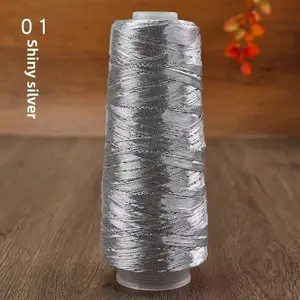 Color Cored Yarn Gold and Silver Silk Thread 200g Axis Hand-crocheted DIY Bag Broken Silver Thread Hand-woven Sewing Thread
