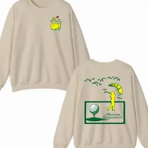Masters Golf Tournament Sweatshirt, Masters Golf Sweatshirt, Masters Golf Crewneck, Masters Gold Crew Nexk Style, 2-Sided Graphic Print, Unisex Golf Pullover, Vintage Golf Streetwear, Cozy Winter Sports Top, Classic Bright Colors, Casual Outdoor Wear QD0