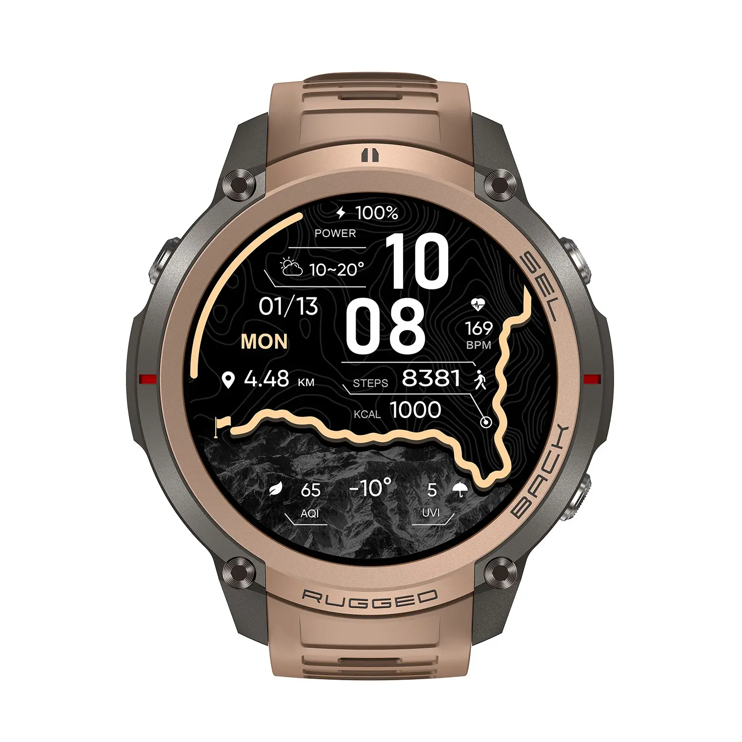 2026 Fitness GPS Smart Watch, 1.43 Inch HD Screen, Offline Maps, Compass, Altitude Monitor, 5atm Waterproof, Bluetooth-compatible, Pedometer