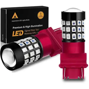 Upgraded T25 3156 3157 LED Strobe  Lights Bulbs, Red Flashing Stop Lamp 3057K 4057K 3457 4114 4157KX 3157KK 3157KX 3155 Super Bright 2835-SMD 12V Taillights Replacement