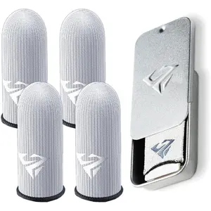 2Pairs Mobile  Fingertip Gloves Sweatproof Anti-Slip  Screen Finger Sleeve Breathable Gaming Fingertip Cover Glass  Fiber