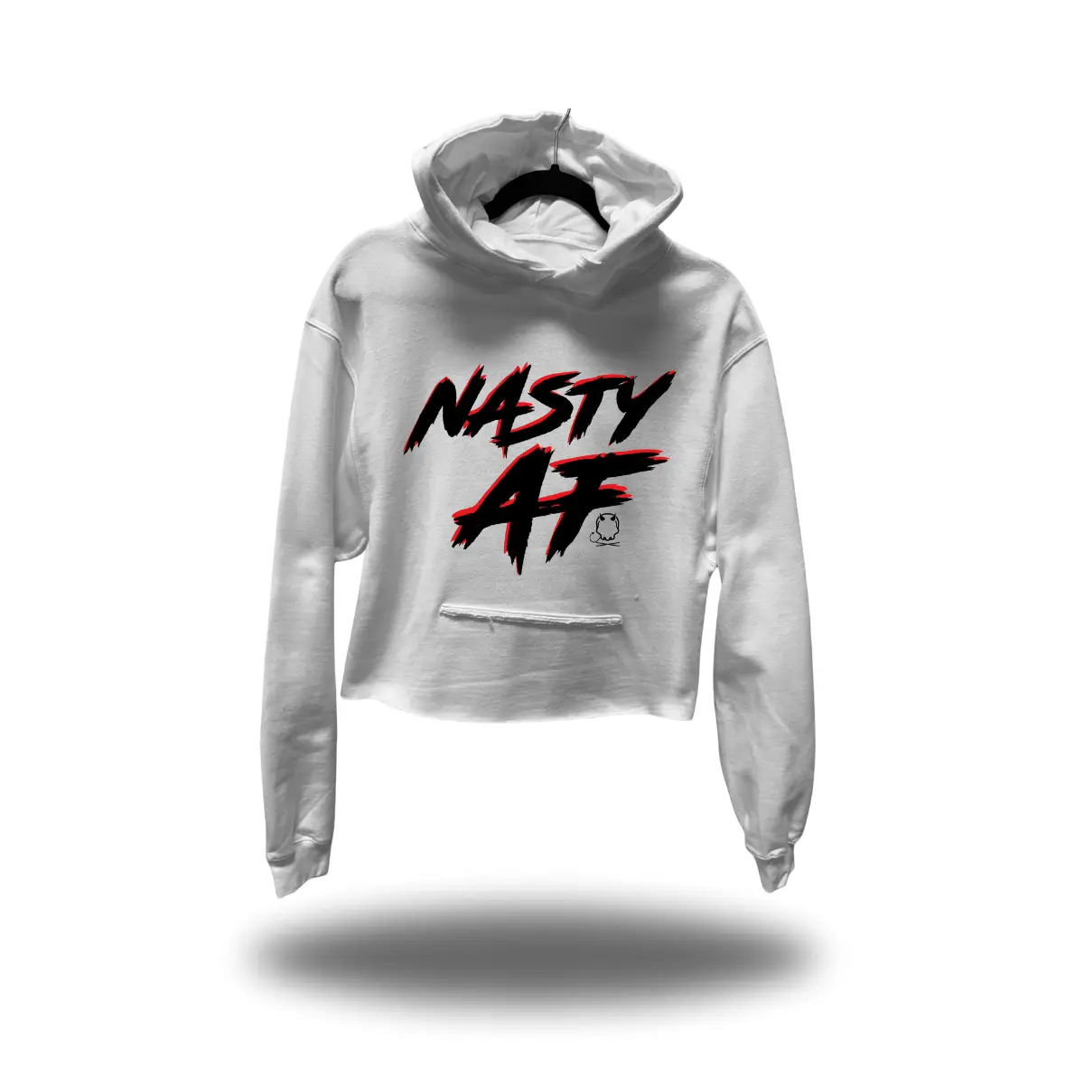 NASTY AF CROP HOODIE WHITE
