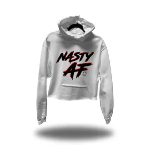 NASTY AF CROP HOODIE WHITE