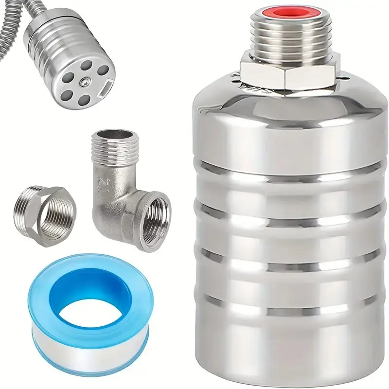 Float Valve, 1/2" To 3/4'' Water Float Valve, 304 Stainless Steel Fully Automatic Heavy Duty Industrial Water Level Control Float Valve, Automatic Water Level Controller For Water Tank, for Pool, Water Tank, Livestock Troughs, , Distiller