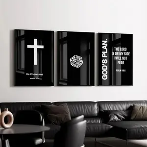 3-Piece Christian Religious Canvas Wall Art Set – Son of God Cross and Holy Light Inspired Artwork for Living Room, Bedroom, Study Room, Prayer Room & Church Decor, Spiritual Faith Wall Decoration for Modern Home Interior