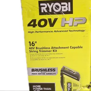 Ryobi 40V HP 16" Brushless Attachment Capable String Trimmer Kit with Battery and Charger High Performance Advanced Technology