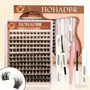 Lash Clusters Extensions Kit Eyelash Extension Kit Eye Lashes, with Bond Seal and Remover - Ultra-Thin Transparent Bands, get Buildable Volume and Length for Bold, Separated Lashes