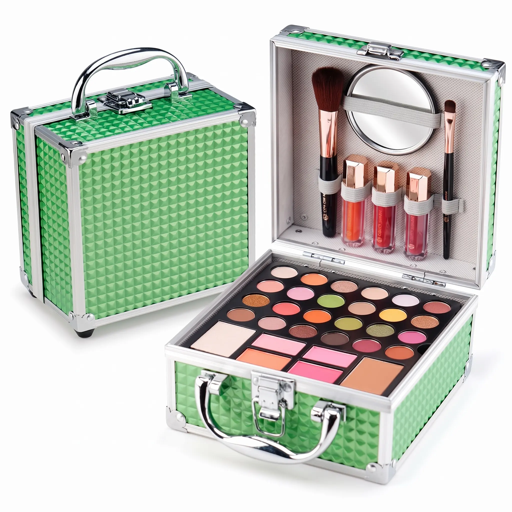 BeginnerMakeup Kit for Teens & Girls - 24 Color Eyeshadow Palette with Blush, Bronzer, Highlighter, Lipstick, Brushes & Mirror in Travel Case