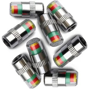 8Pcs 2.4Bar 36 PSI Car Tire Pressure Monitor Valve Stem Caps Sensor Indicator Easy to Read 3 Color Eye Alert