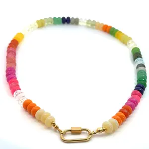 Summit Lock Beads Necklace, Stainless Steel Fashionable Accessory, Daily Wear for Men and Women
