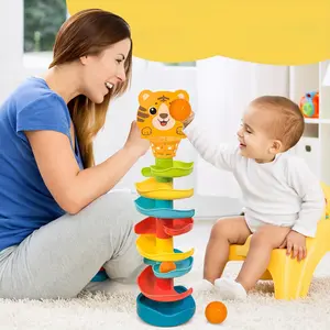 Baby Basketball Track Toy, 1 Set Random Color Rotating Track Ball, Rolling Ball Toy, Early Education Play Rolling Ball Toy