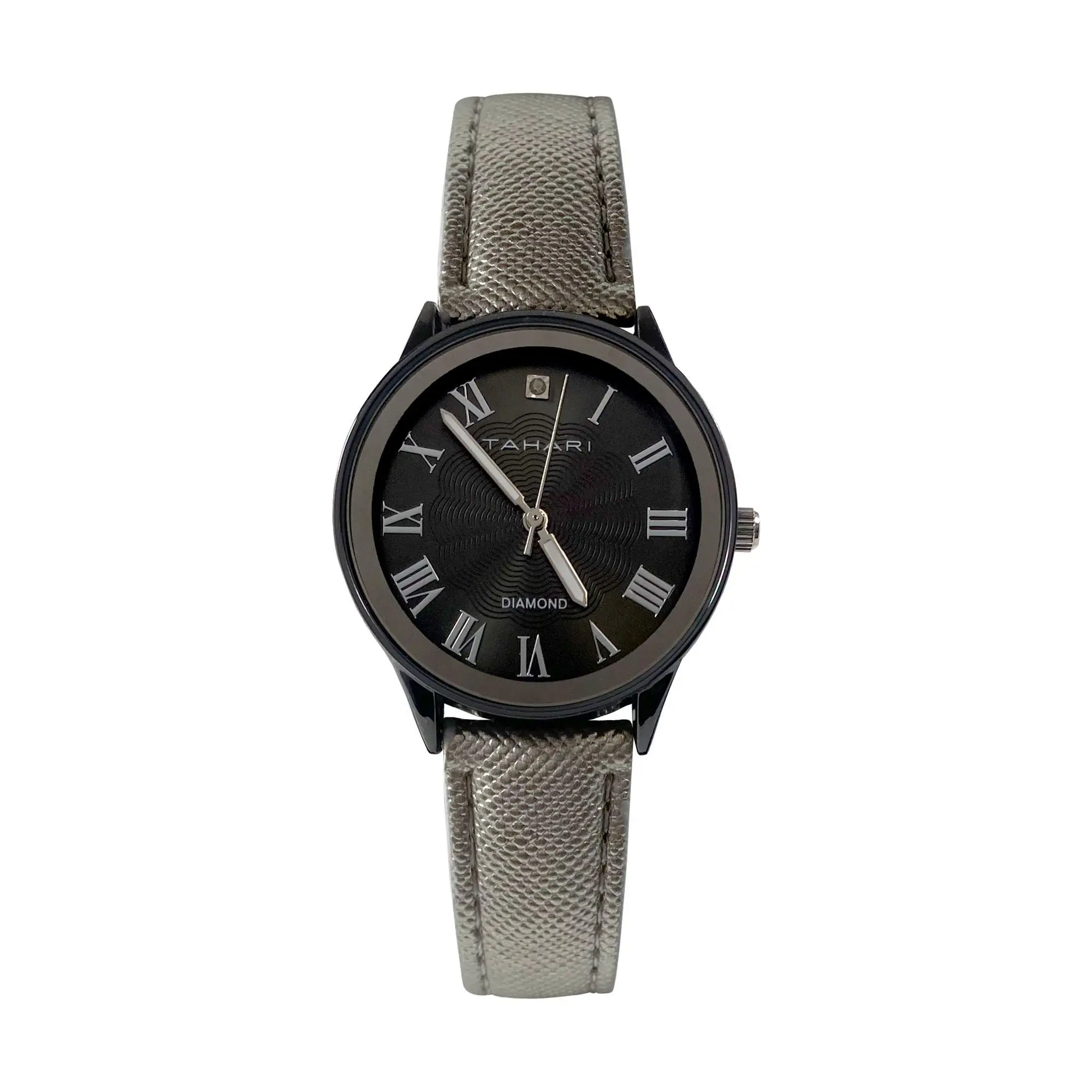 Tahari Women's Gunmetal Stainless Diamond Accent Watch