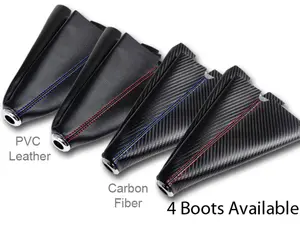 JDM Carbon Fiber Style or PVC Style with Blue Or Red Stitch Leather Gear Manual Shifter Shift Boot Universal shift knob