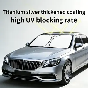 Car Windshield Sun Shade, Durable Sun Shade, Thickened Titanium Silver Coating High UV Blocking Rate Sunshade, UV Protective Sunshade, Heat Insulation Front Window Sun Shield for Cars, SUVs & Trucks – Universal Fit