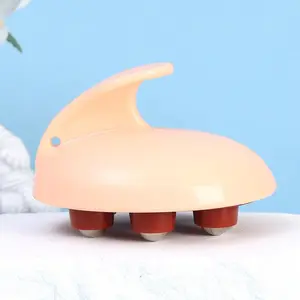 Muji Handheld Deep Tissue Massager with 7 Rotating Balls for Neck Shoulder & Back Pain Relief Portable Muscle Roller Stick ABS Easy Grip Washable Gift for Athletes Office Workers Pink Blue Green Wooden Foot and Body Massager Lacrosse Massage Ball fast