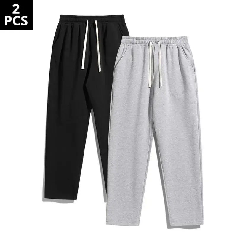 2-Piece Men's Solid Fashion Sweatpants, Versatile Year-Round Wear, Ideal for Autumn and Winter Timeless Look Casual Outings pantalones para hombre pants for men cargo pants for men Relaxed Days At Home Cozy And Fashionable