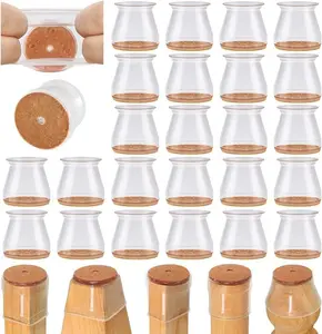 24 Pcs Chair Leg Floor Protectors for Hardwood Floors Silicone Covers to Protect Wood Tile Floors Scratches Felt Pads Furniture Leg Caps No Noise (Fit:0.9"-1.29")