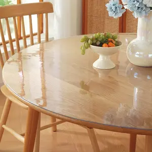 Commercial-grade Transparent Table Protector - 2.0MM | Scratch-resistant, Oil-proof, Waterproof, Transparent and Simple | Suitable for Round Tables of Marble, Solid Wood, etc. desk pad tablecloth modern kitchen accessory