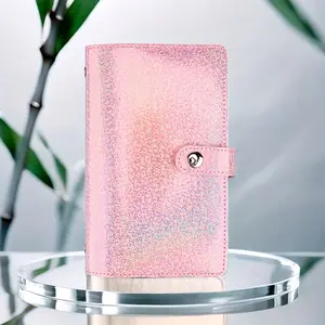 A6 Large Capacity Storage Book, PU Leather Money Box, 50 Pages, Holds 100 Bills, Waterproof, Bright Colors, Snap Closure