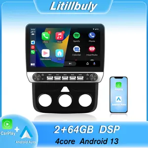 10.1" Android 13 Car Stereo for Dodge Ram 1500 2500 3500 2013-2018 (Manual AC) touch screen has Android Auto Wireless Carplay, Bluetooth WIFI supports GPS Navigation