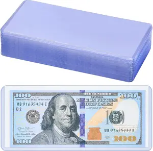Dollar Bill Sleeves 25 Pack , Transparent Currency PVC Holders, Top-Insert Bill Display Protectors for Regular Bills Cash Money Banknotes and Stamps, 6.8 x 2.9 Inches