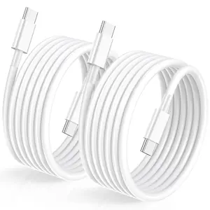 100W USB C to USB C  10FT USB C Charger  2Pack USB C Cord   USB Type C Compatible with  16/15//Android////MacBook/iPad and other USB-C port devices