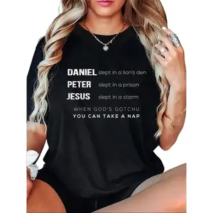 100% Cotton When God's Gotchu You Can Take A Nap, Christian Vibes Outfit T-Shirt
